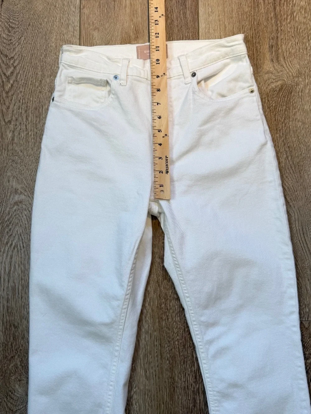 Everlane High Rise Straight Leg Jeans Ecru 27 Reg EUC